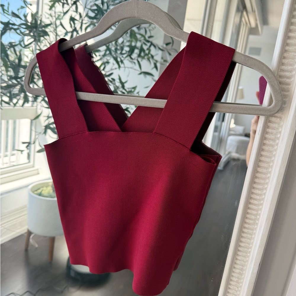 Elegant Red Sleeveless Top